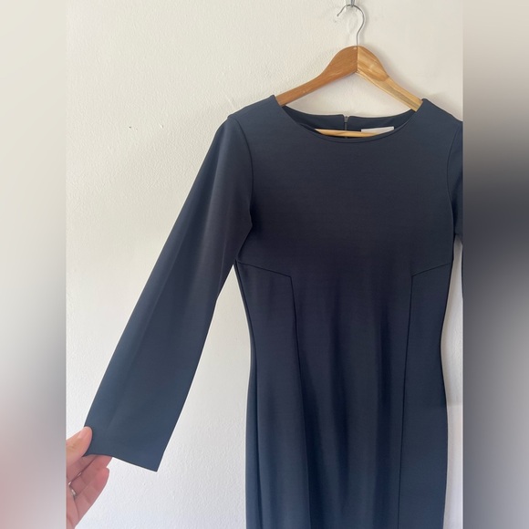 Just Female Cozy Dress Black Career Wear Long Sleeve‎ Minimalist Travel Dress - Picture 3 of 7